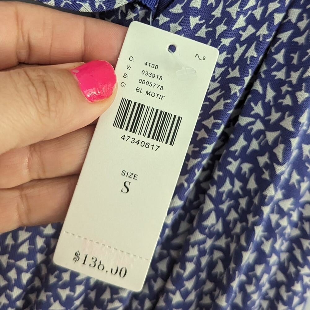 NEW Anthropologie Flutter Back Dress Size Small Retail $138 Blue Purple - Picture 6 of 8